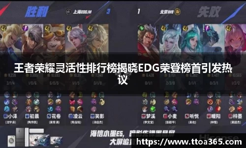 王者荣耀灵活性排行榜揭晓EDG荣登榜首引发热议